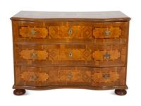 An Austrian Walnut Marquetry Commode