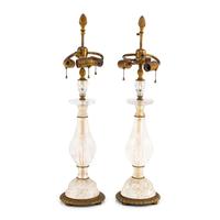 A Pair of Rock Crystal Table Lamps