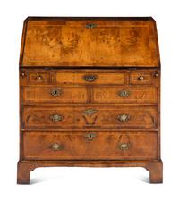 A George II Walnut Slant-Front Bureau