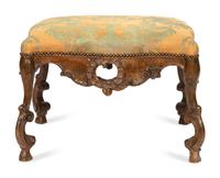 A Continental Baroque Walnut Tabouret
