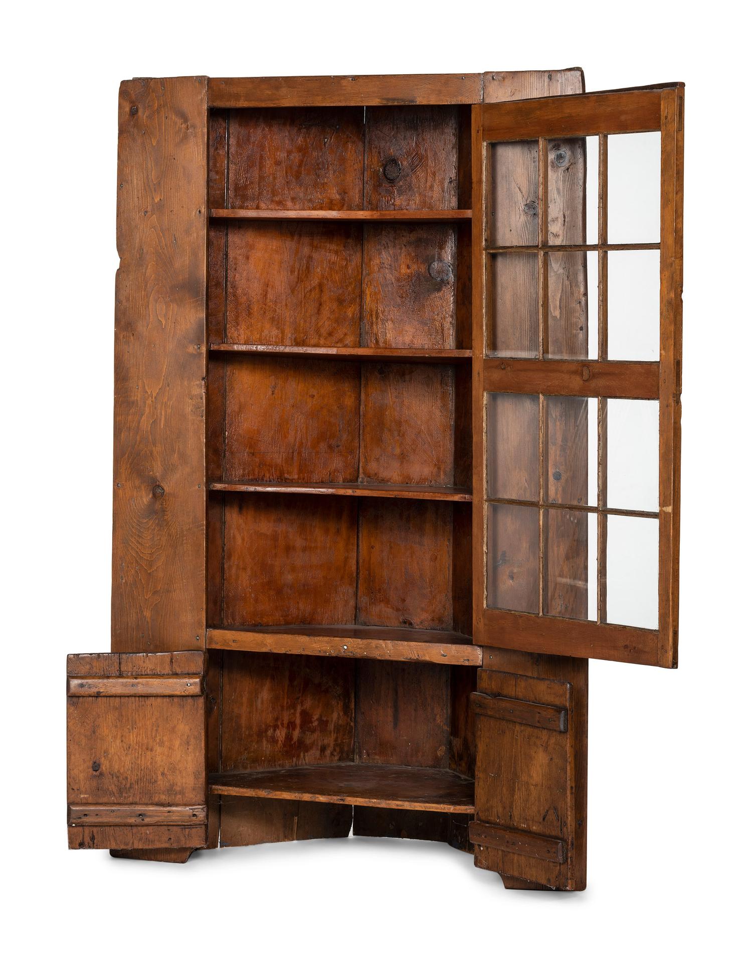 A Country Pine Corner Cupboard
