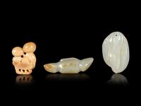 Twelve Chinese Carved Jade Figures of Fruits