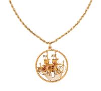 YELLOW GOLD SAILBOAT PENDANT/NECKLACE