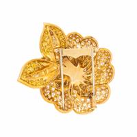 Van Cleef & Arpels, Fancy Vivid Yellow Diamond, Diamond, and Yellow Gold 'Gardenia' Brooch