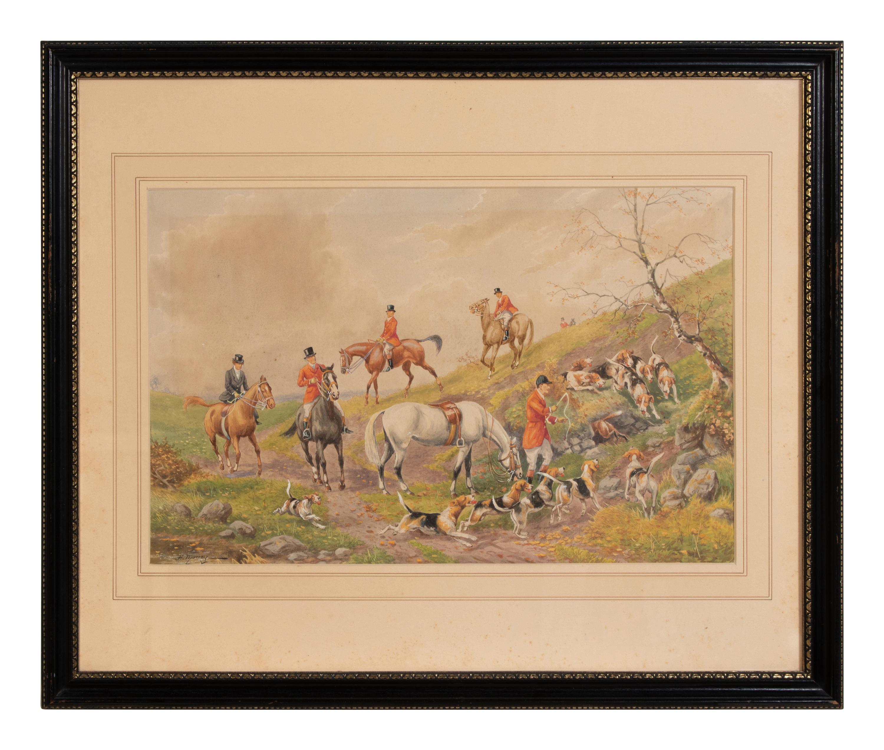 Henry Murray (British, 19th Century) Hunting Scenes watercolor on paper