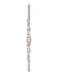 GENEVE, ART DECO, DIAMOND AND PLATINUM WATCH