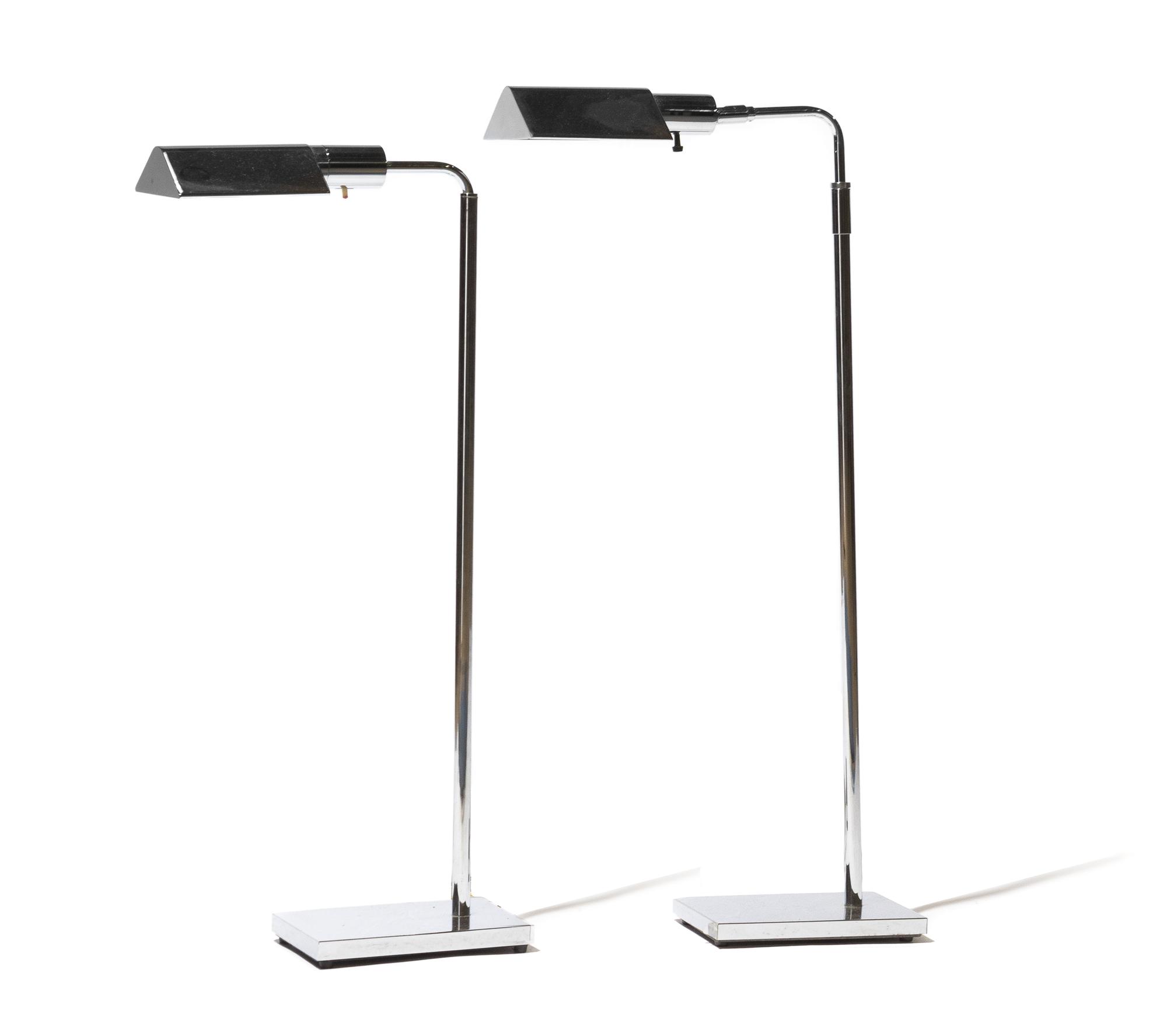 Koch & Lowy, SECOND HALF 20TH CENTURY, a pair of chromed OMI floor lamps