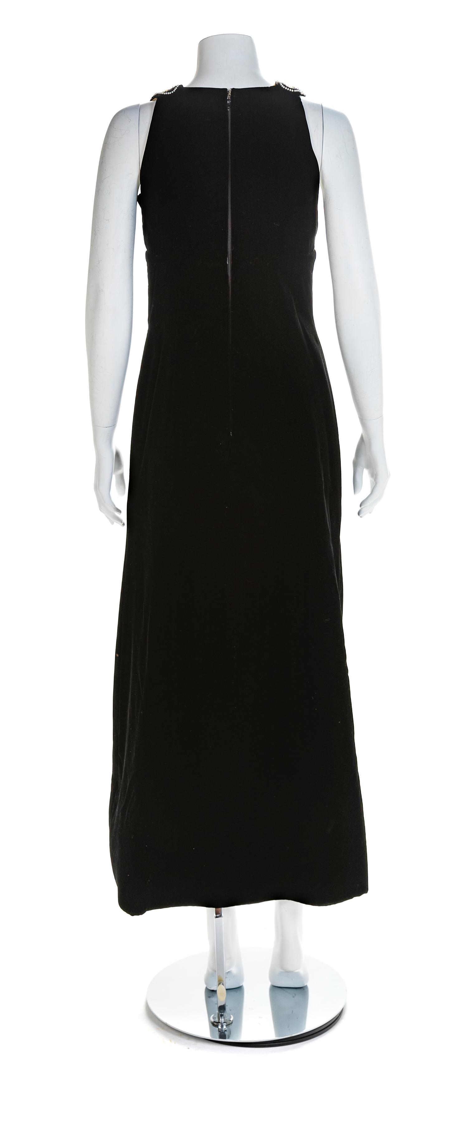 Mr Blackwell Black Velvet Evening Dress, 1950-60s No size label