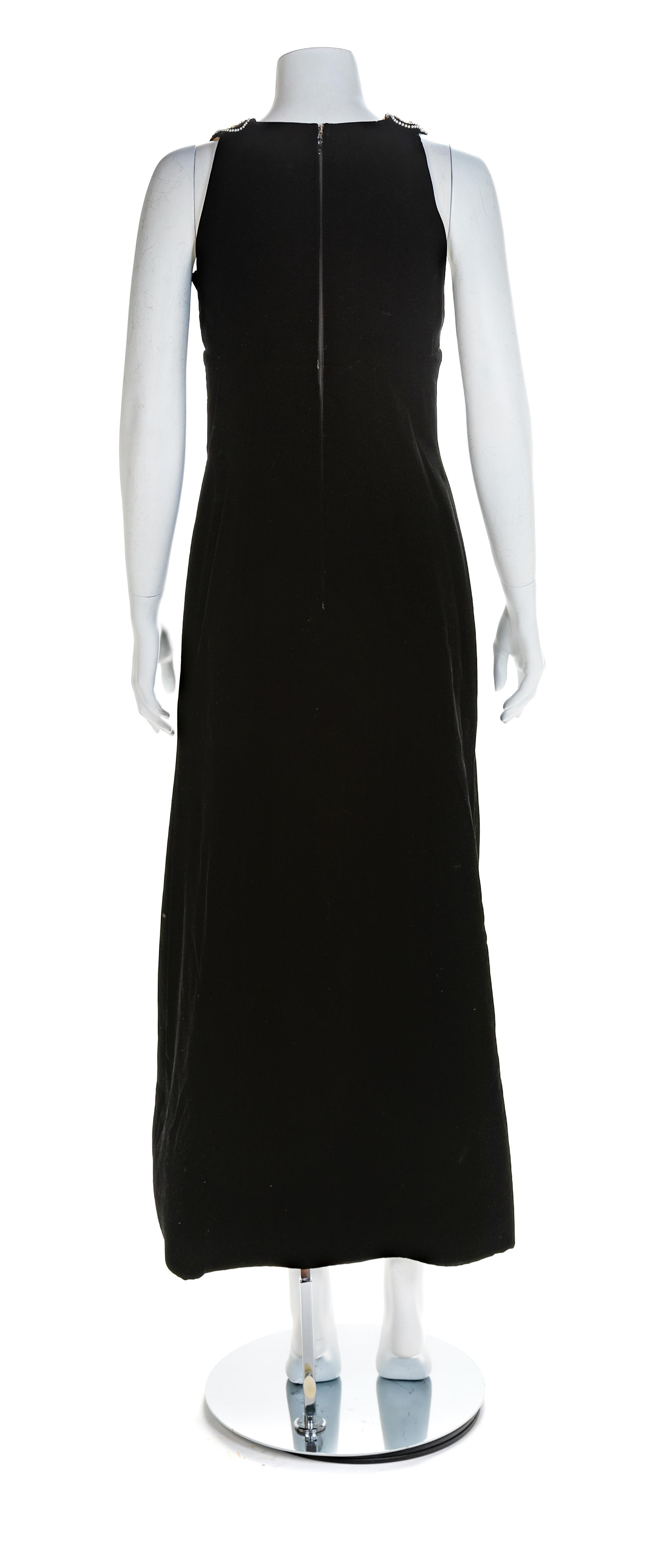 Mr Blackwell Black Velvet Evening Dress, 1950-60s No size label