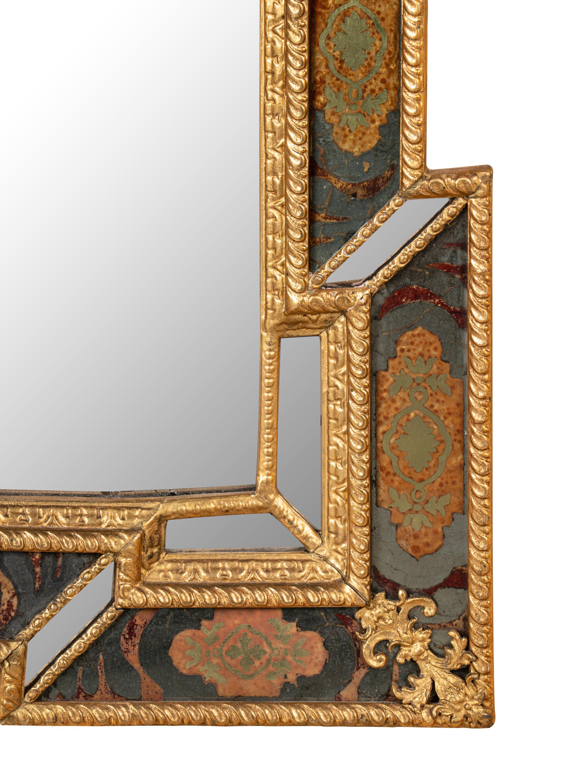 A Swedish Giltwood and Verre Églomisé Mirror