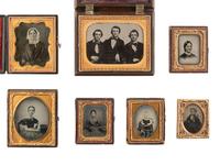 [EARLY PHOTOGRAPHY]. A group of 51 assorted ambrotype and tintype portraits of men, women, and children.
