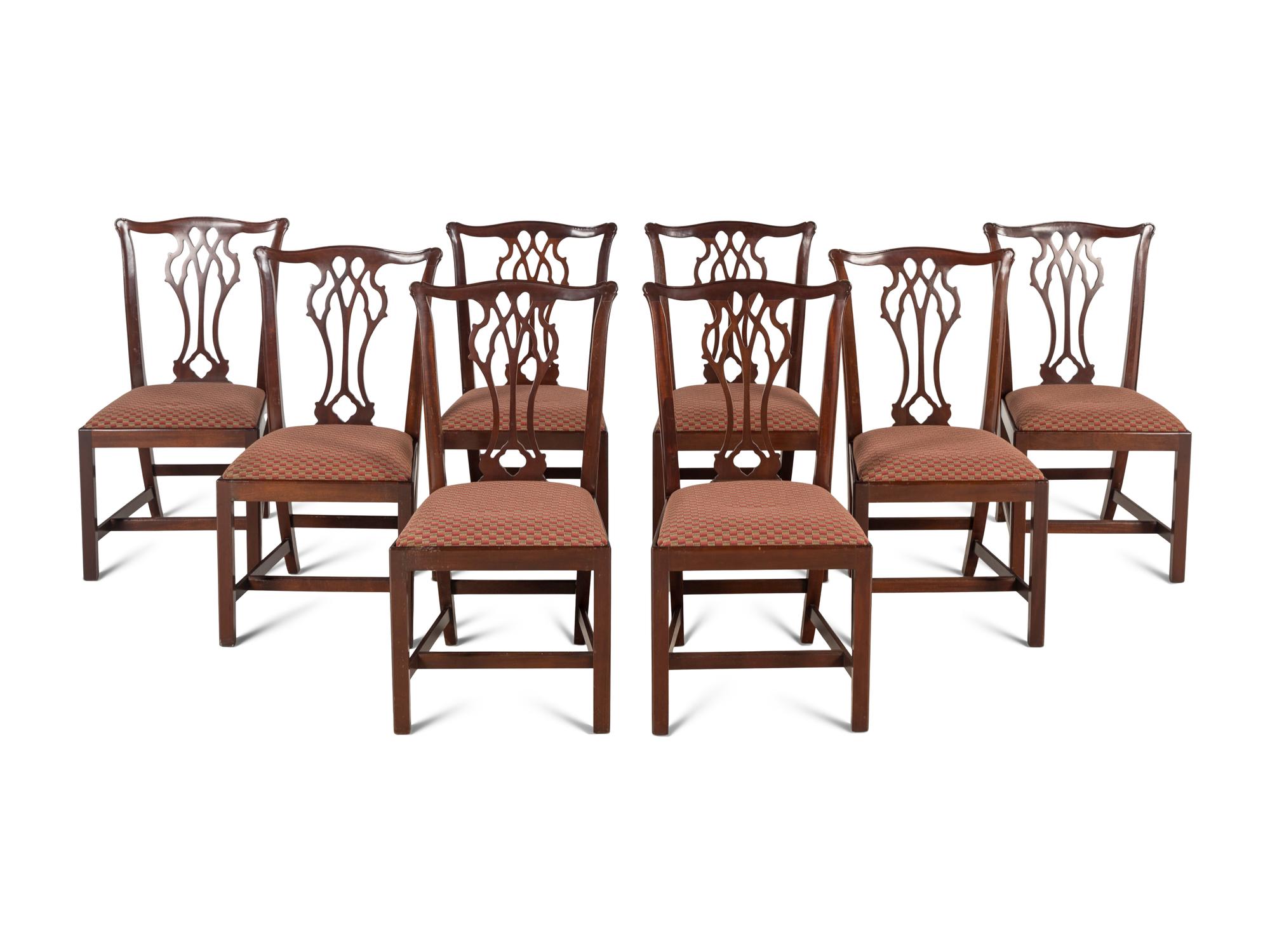 A Set of Eight George III Style Mahogany Dining Chairs