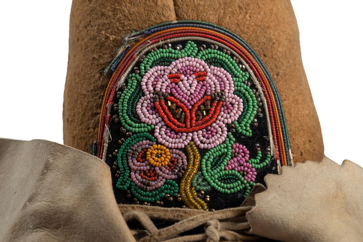 Cree Beaded Smoke Tanned Moccasins