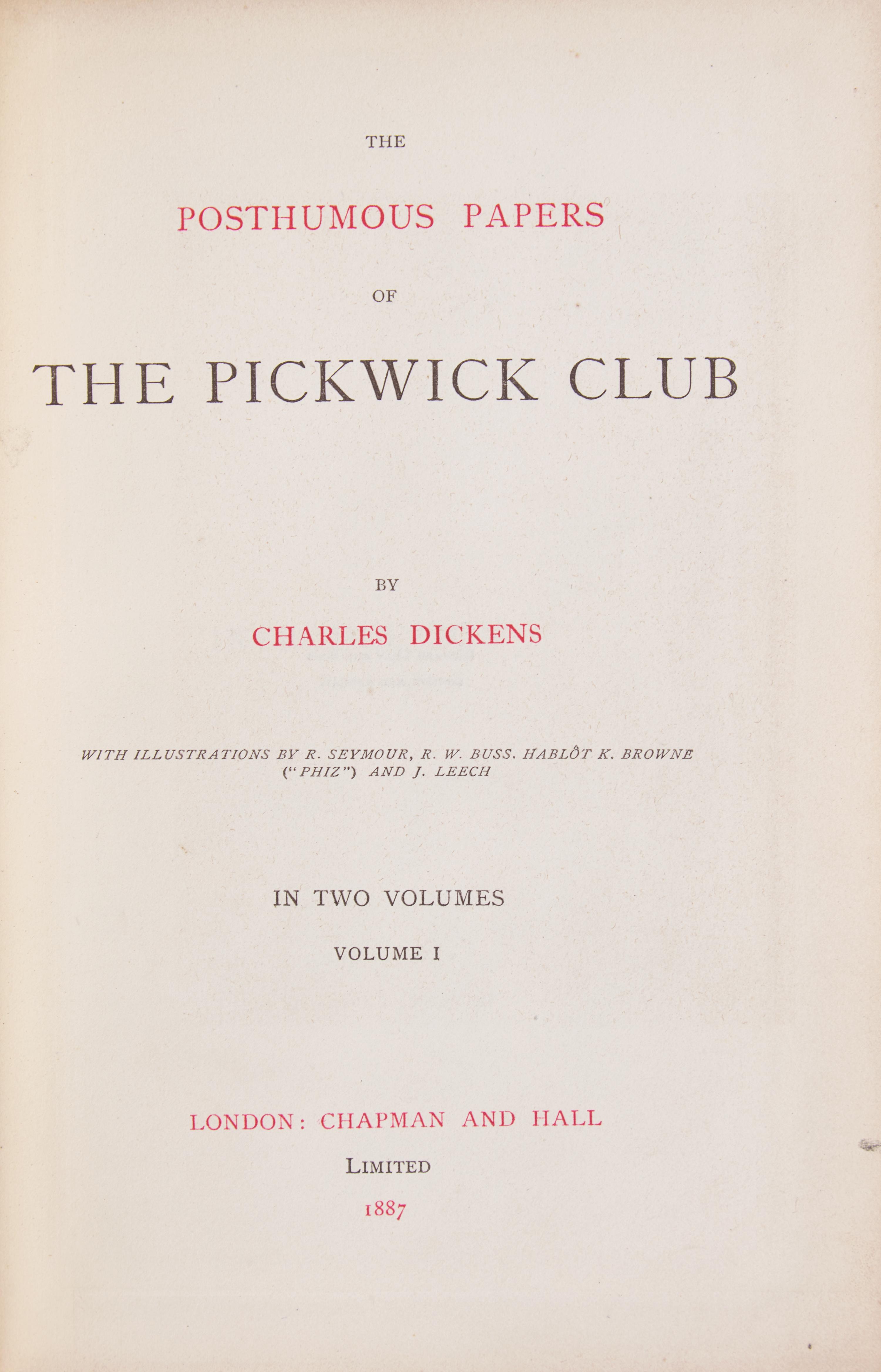 [Literature] Dickens, Charles. The Posthumous Papers of the Pickwick Club
