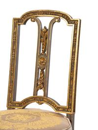 A Pair of Louis XVI Style Painted and Parcel Gilt Side Chairs