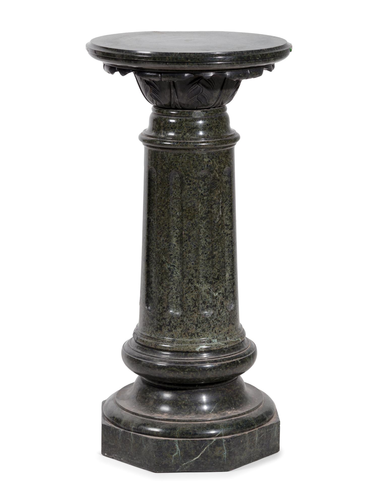 A Continental Green Marble Pedestal