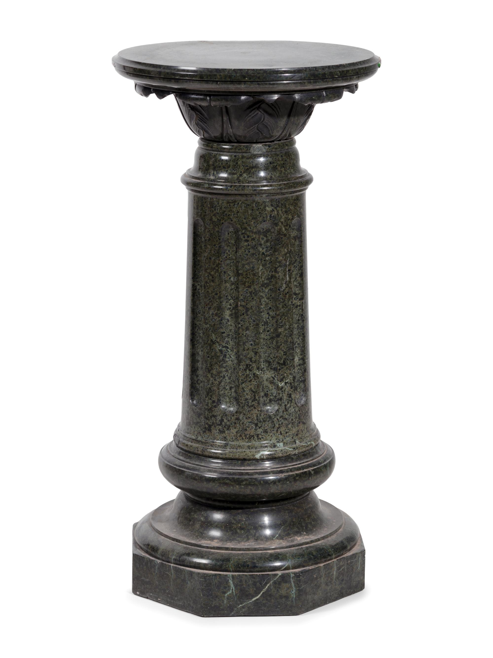 A Continental Green Marble Pedestal