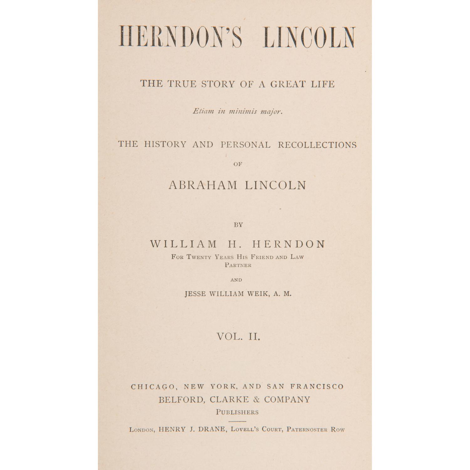 Abraham Lincoln, Rare Books Related to his Life and Political Career