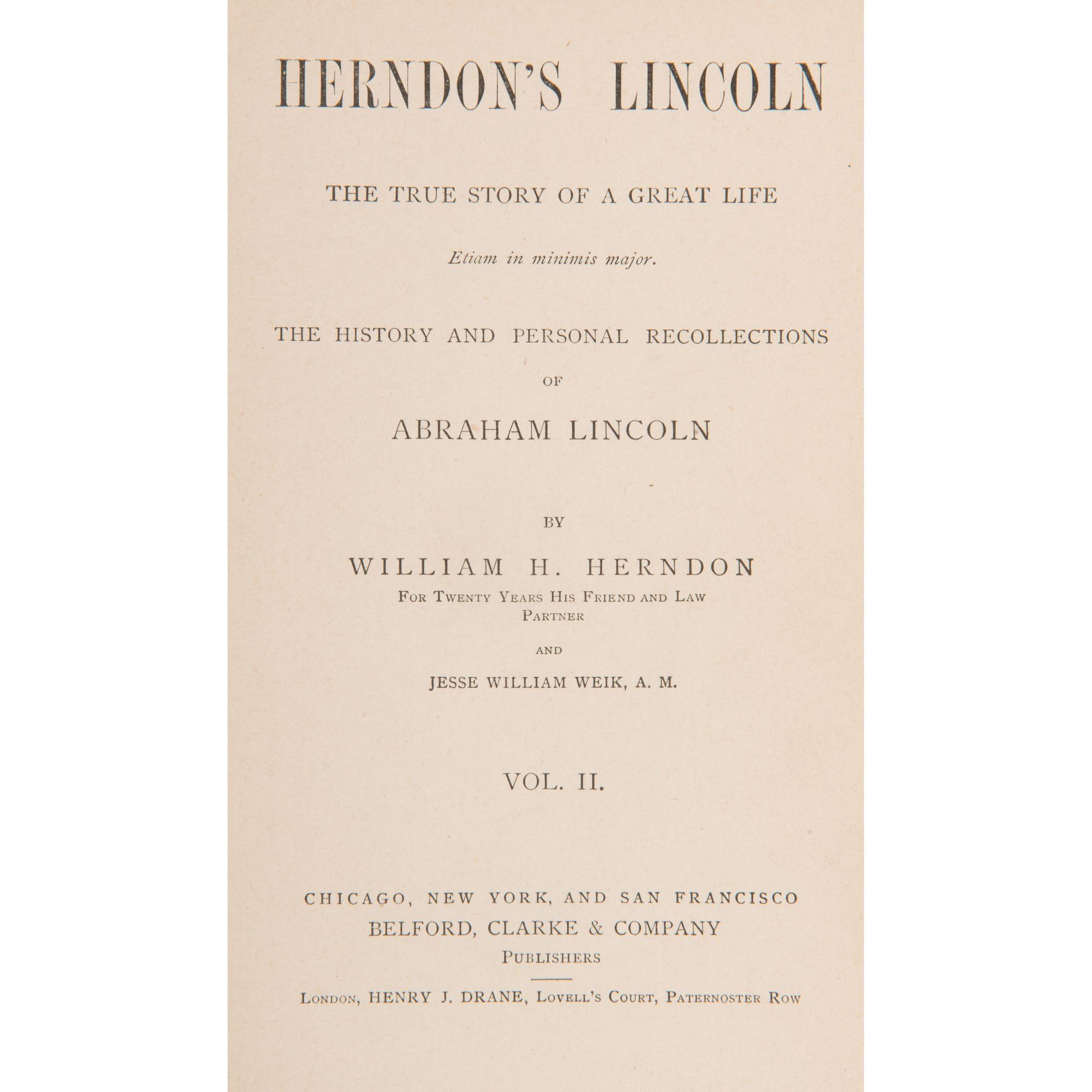 Abraham Lincoln, Rare Books Related to his Life and Political Career