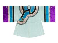 A Chinese Pale Blue Ground Gauze Embroidered Silk Lady's Robe