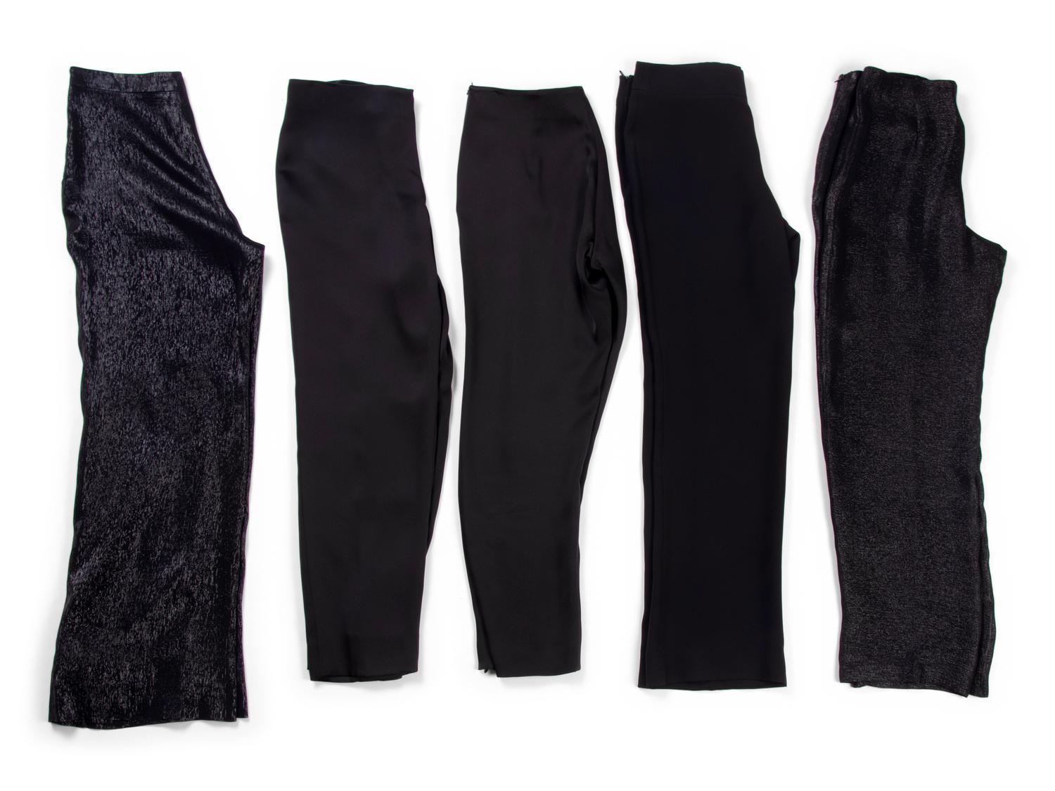 Nine Pairs of Designer Pants: Three Ralph Rucci, One Oscar de la Renta, One Carolina Herrera, and Four Giorgio Armani