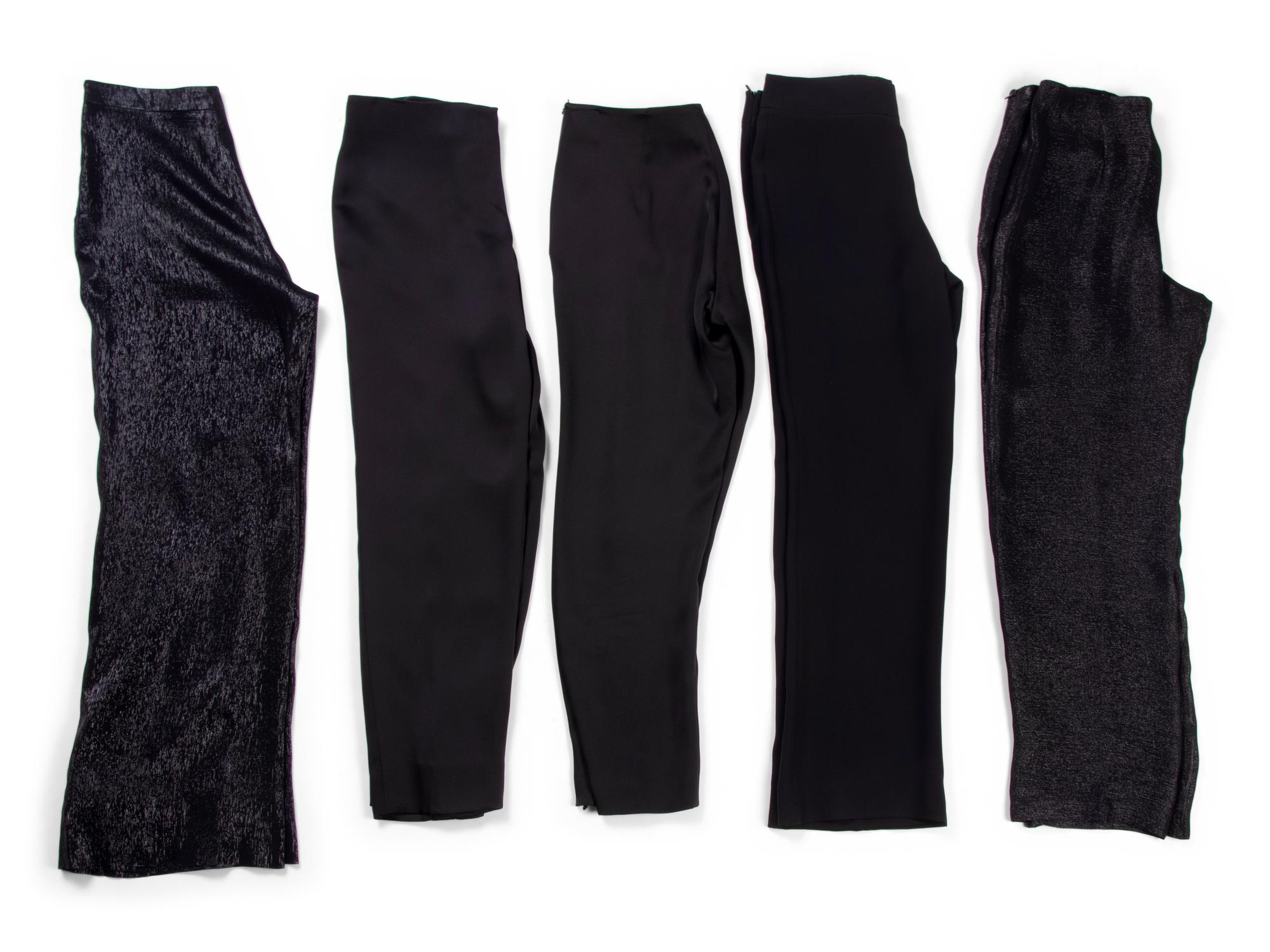 Nine Pairs of Designer Pants: Three Ralph Rucci, One Oscar de la Renta, One Carolina Herrera, and Four Giorgio Armani