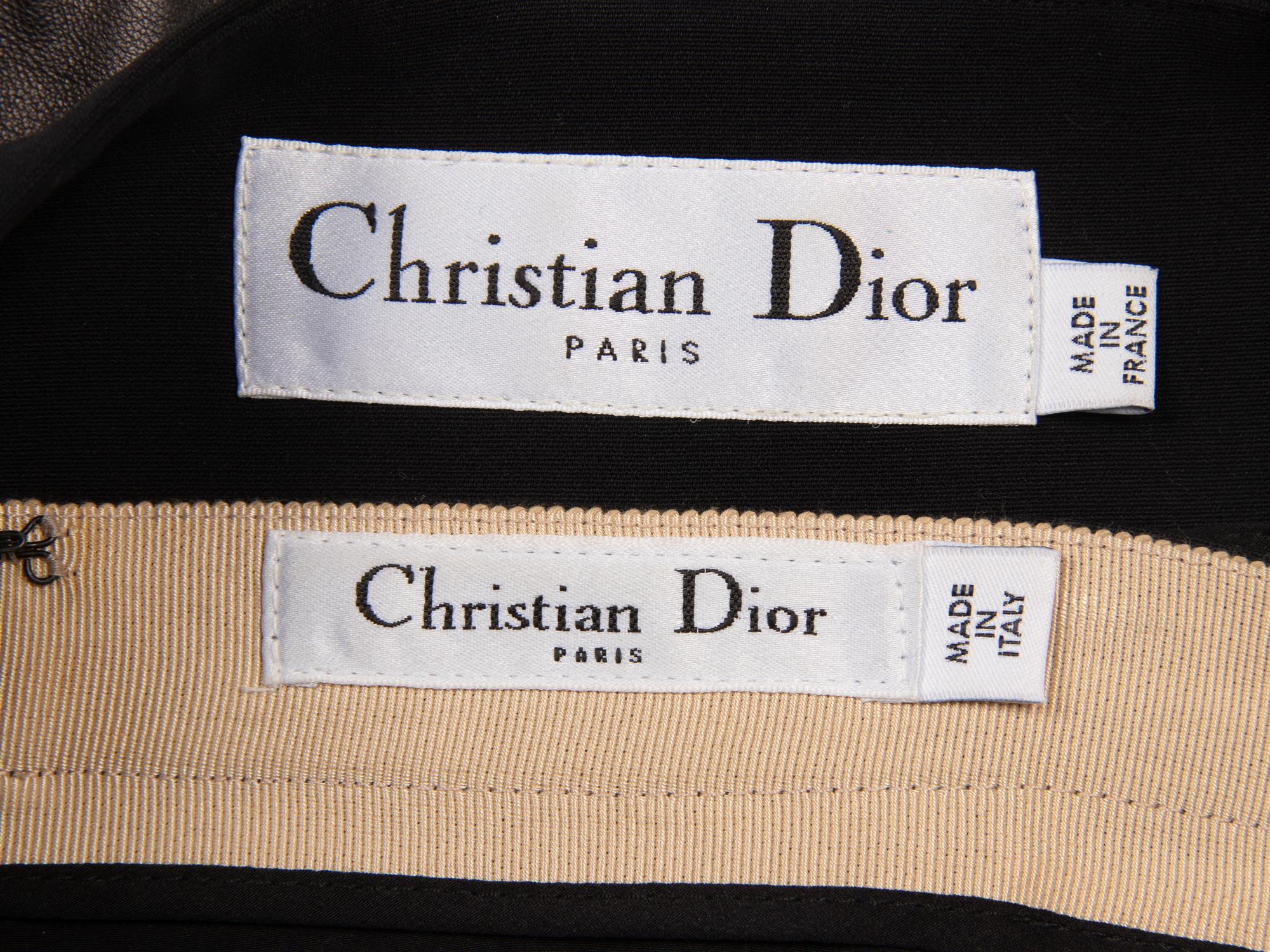 Christian Dior, Leather-Trim Skirt Suit