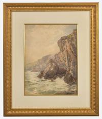 William Trost Richards (American, 1833-1905) - Surf Hitting the Coast