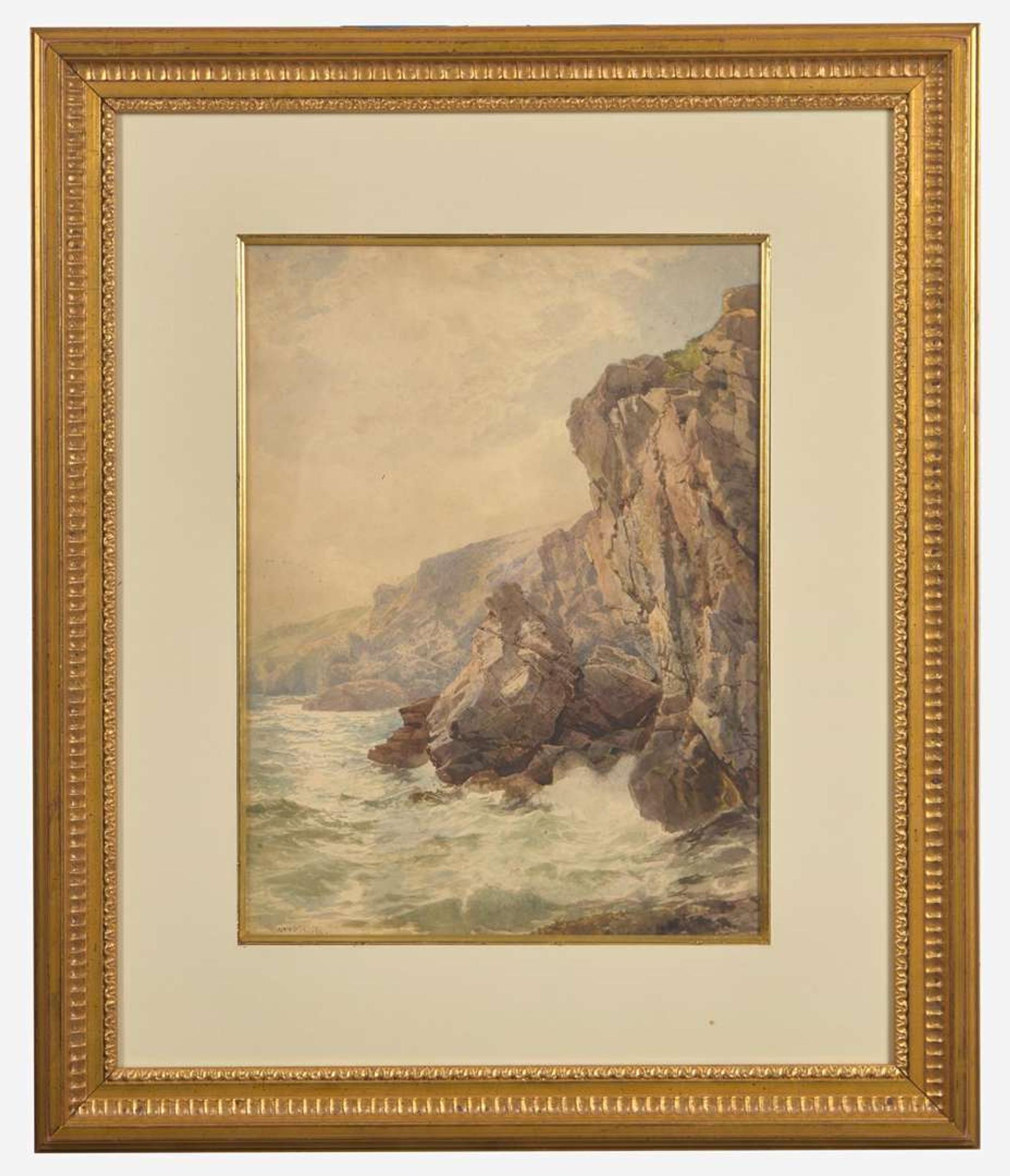 William Trost Richards (American, 1833-1905) - Surf Hitting the Coast