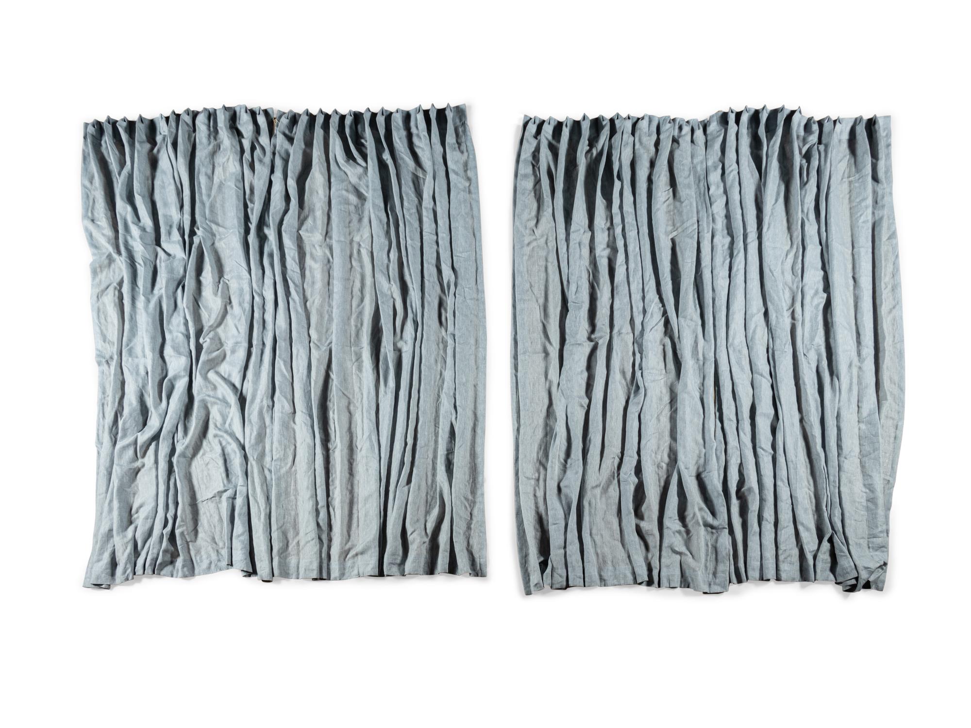 Six Linen Drapery Panels