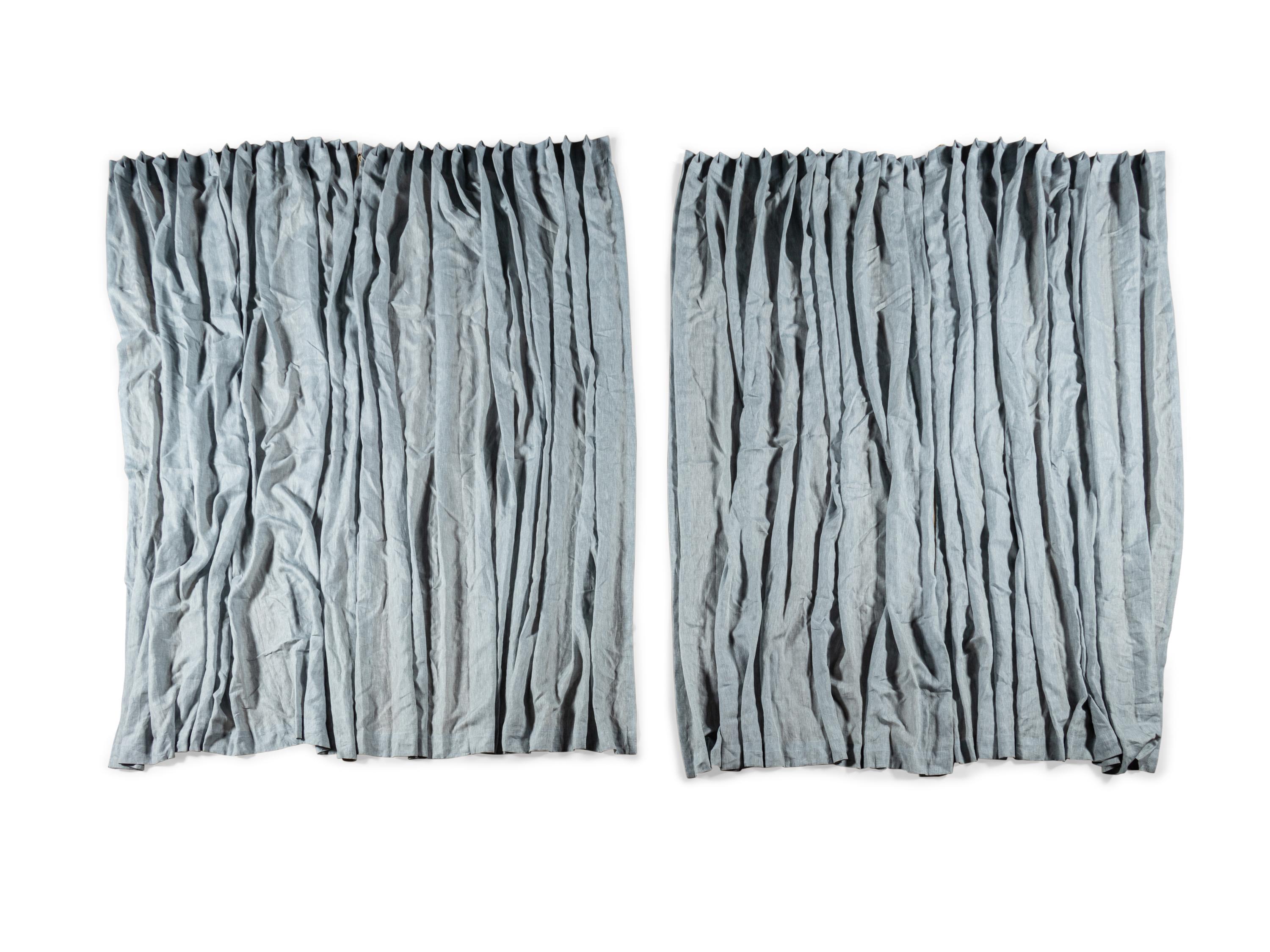 Six Linen Drapery Panels