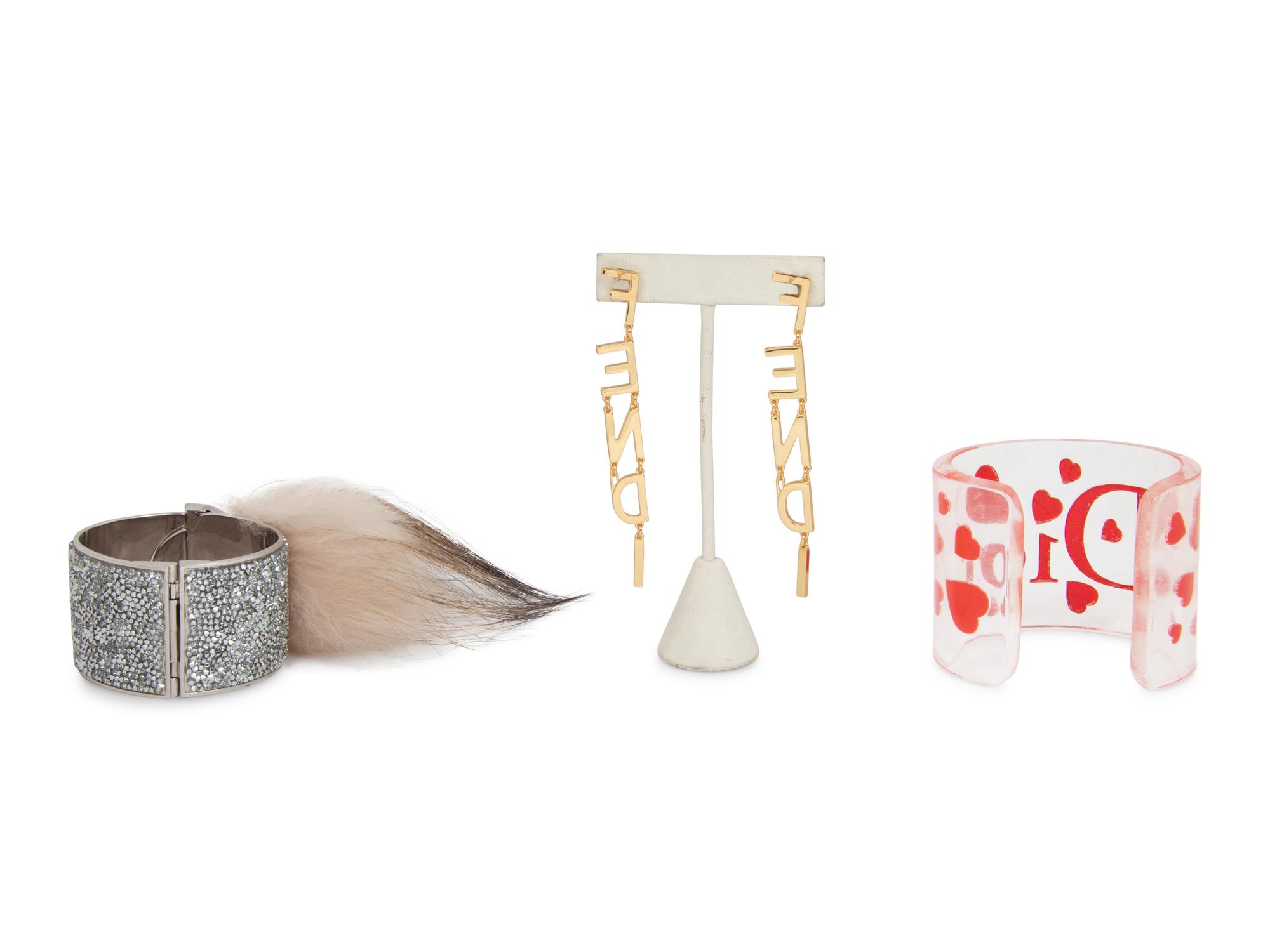 Three Designer Costume Jewelry Pieces: One Dior,Two Fendi