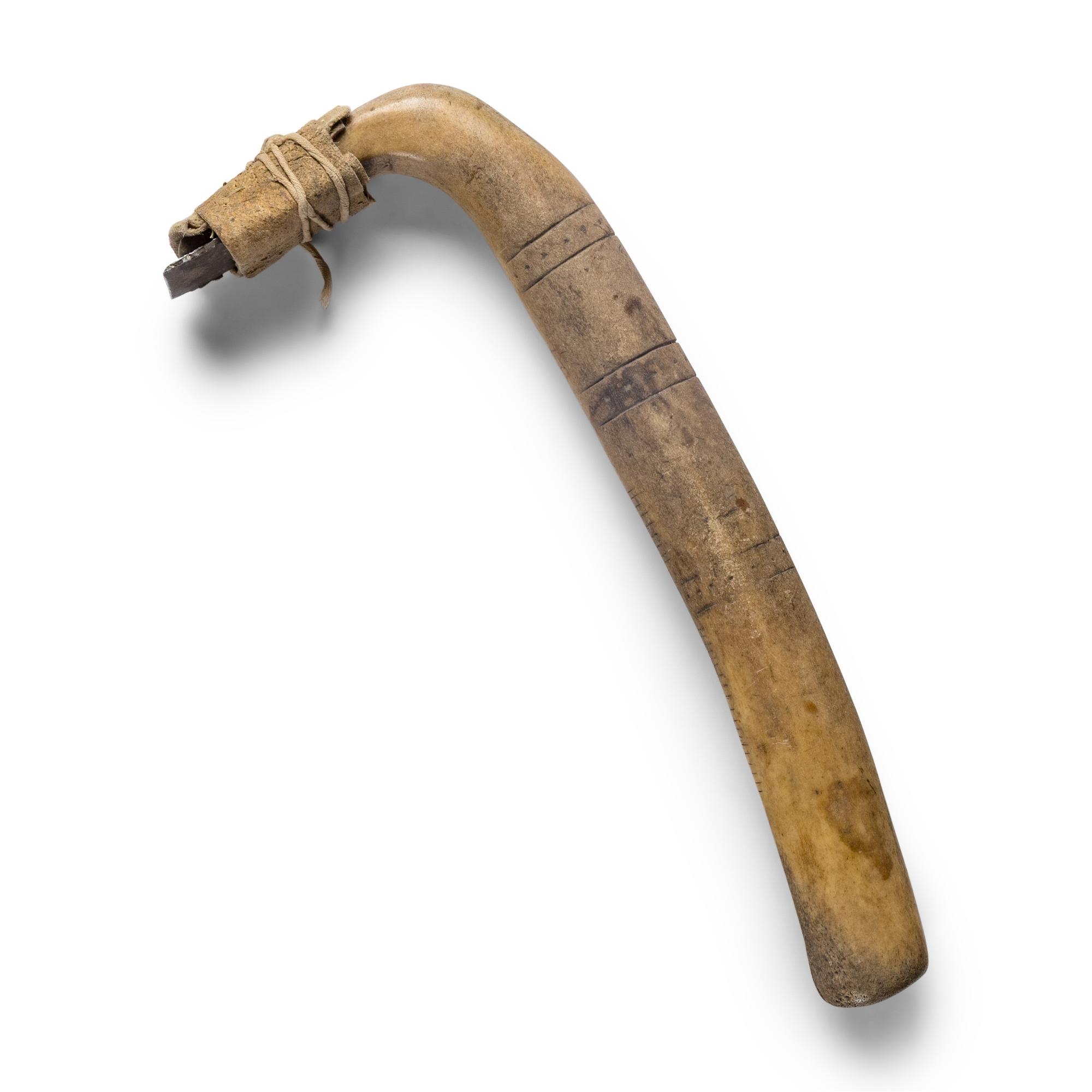 Plains Decorated Elk Antler Scraper