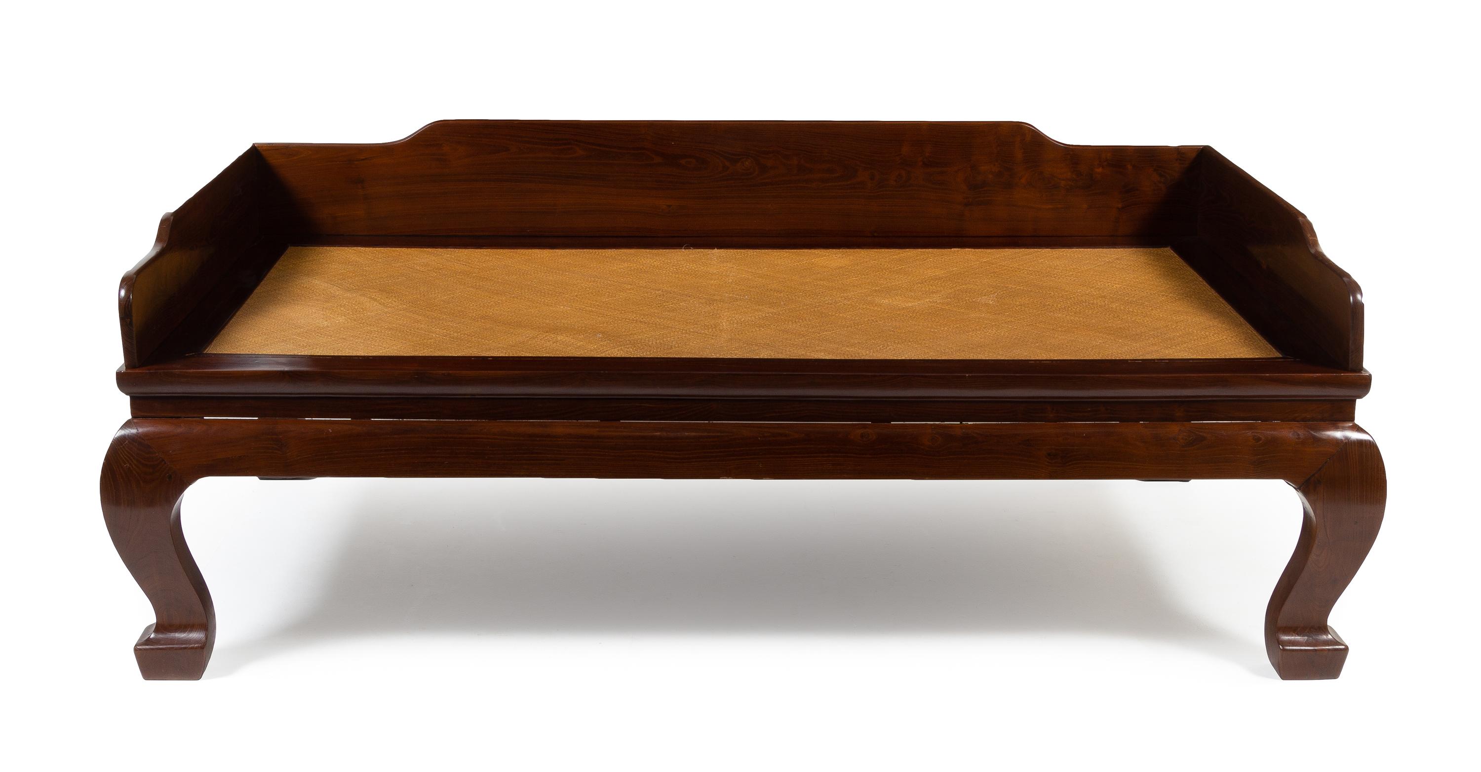 A Chinese Jumu Lowback Luohan Bed, Luohanchuang Height 31 1/2 x width 84 1/2 x depth 44 inches. — 19TH CENTURY