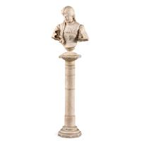 An Italian Carved Alabaster Figure of a Young Lady