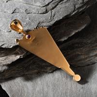 Verma Nequatewa, Sonwai (Hopi, b. 1949) — 14K Gold Abstract Figural Pendant