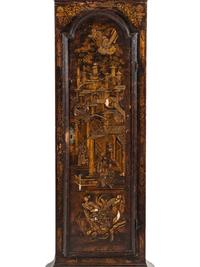 A George I Black and Gilt-Japanned Oak Tall Case Clock