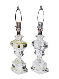 A Pair of Contemporary Glass Table Lamps