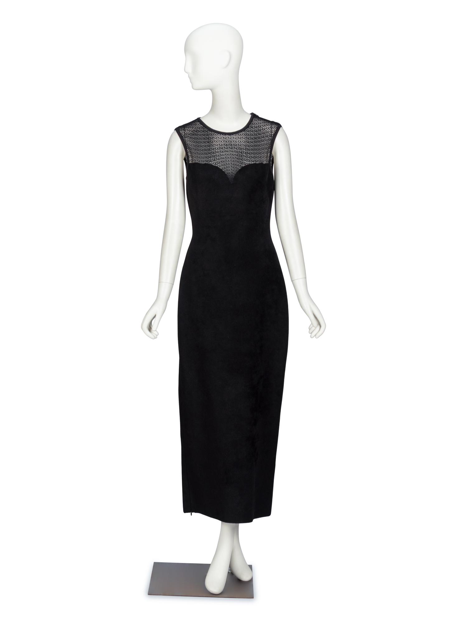 AlaÏa, Black Velvet Fleece Stretch Dress