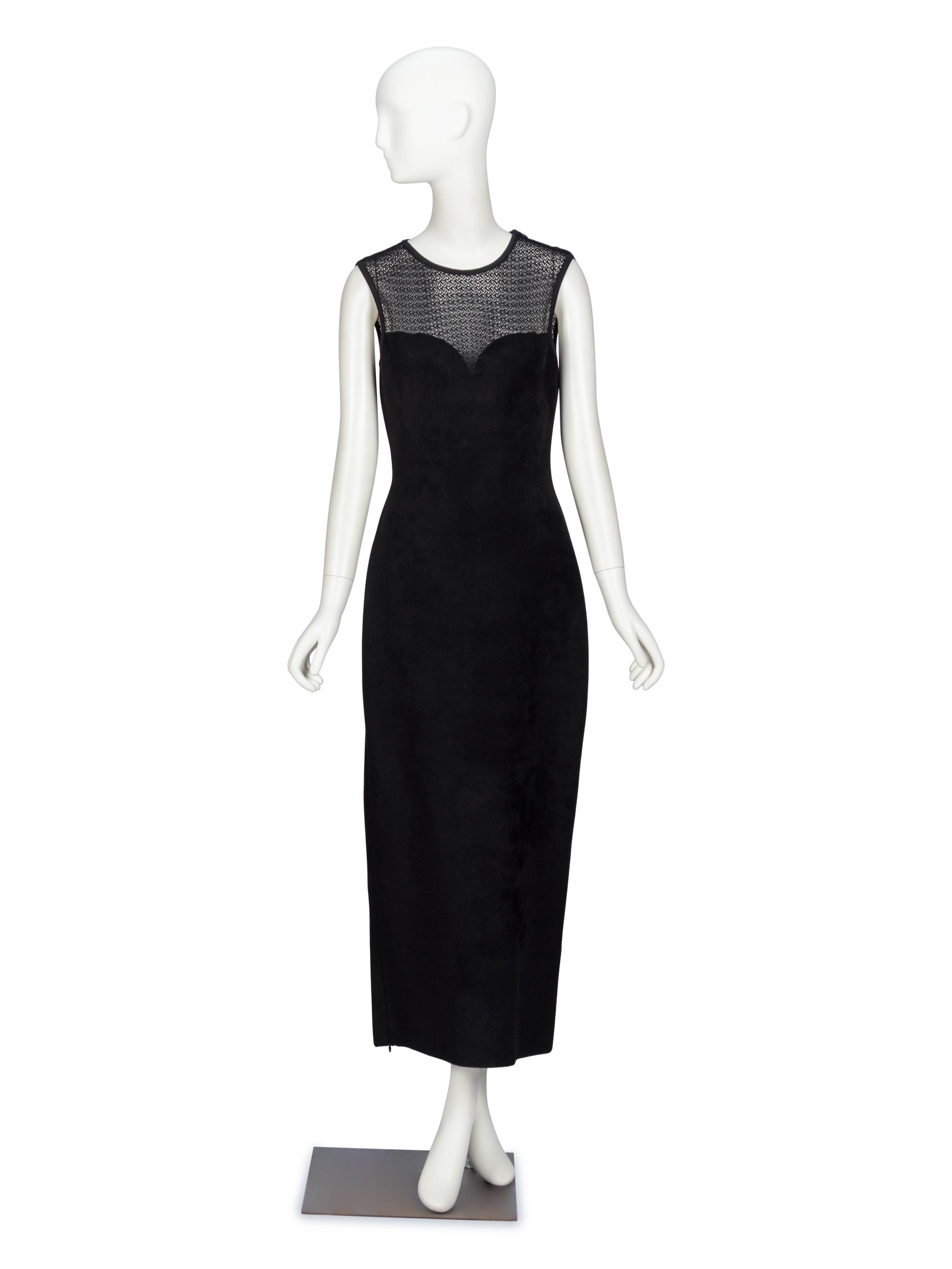 AlaÏa, Black Velvet Fleece Stretch Dress