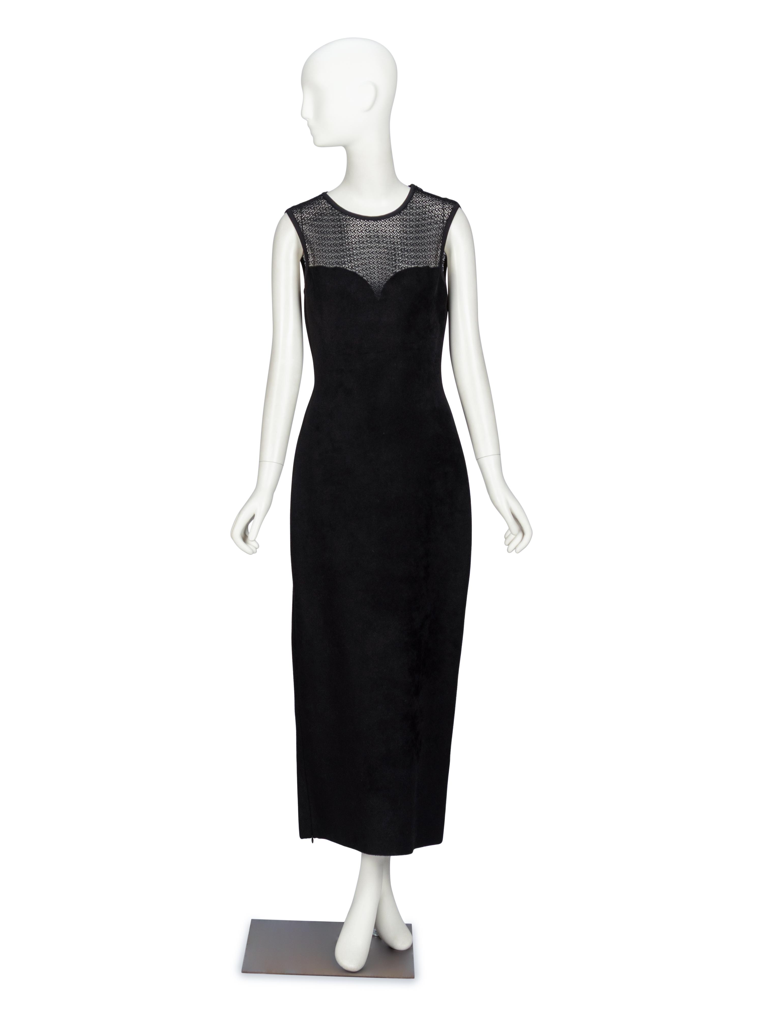 AlaÏa, Black Velvet Fleece Stretch Dress