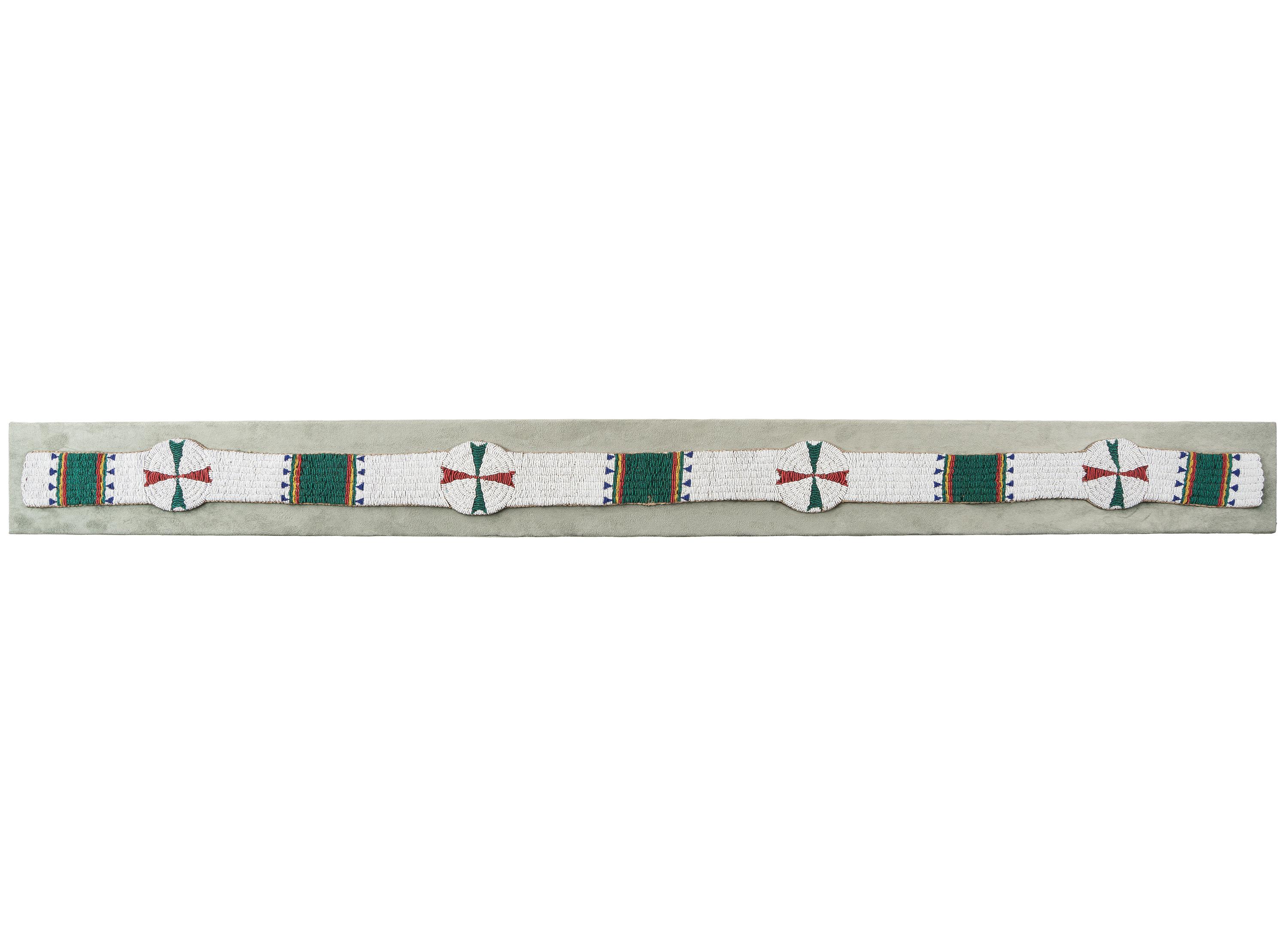 Sioux Beaded Hide Blanket Strip