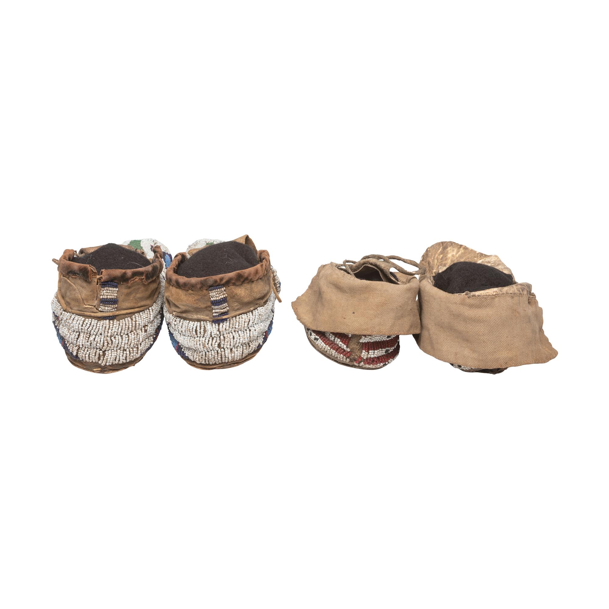Sioux Children's Beaded Hide Moccasins