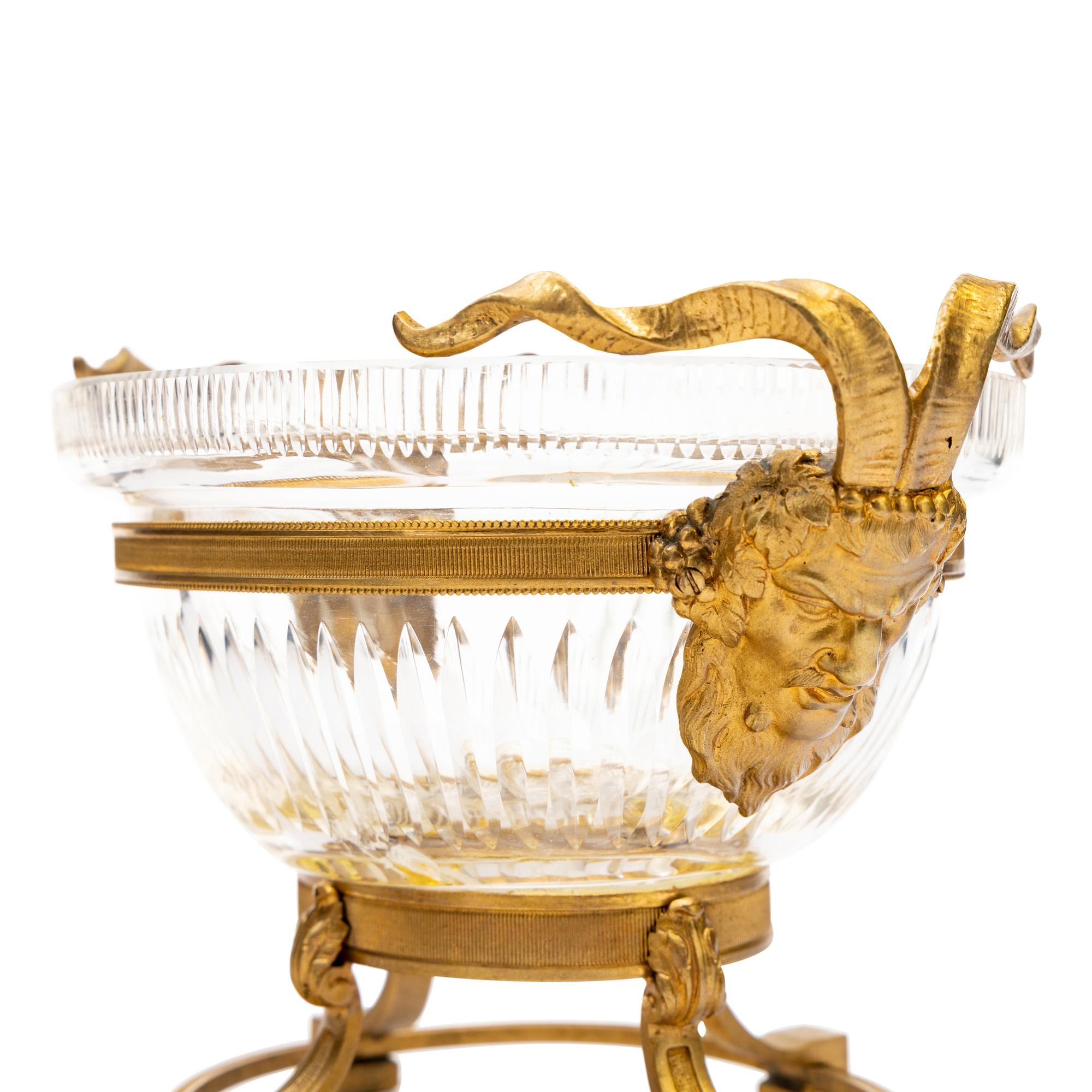 A French Gilt Bronze and Cut Glass Center Bowl