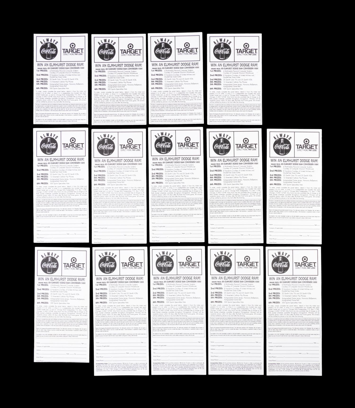 A Group of 14 Michael Jordan Chicago Bulls Tickets from the 1997-98 Season