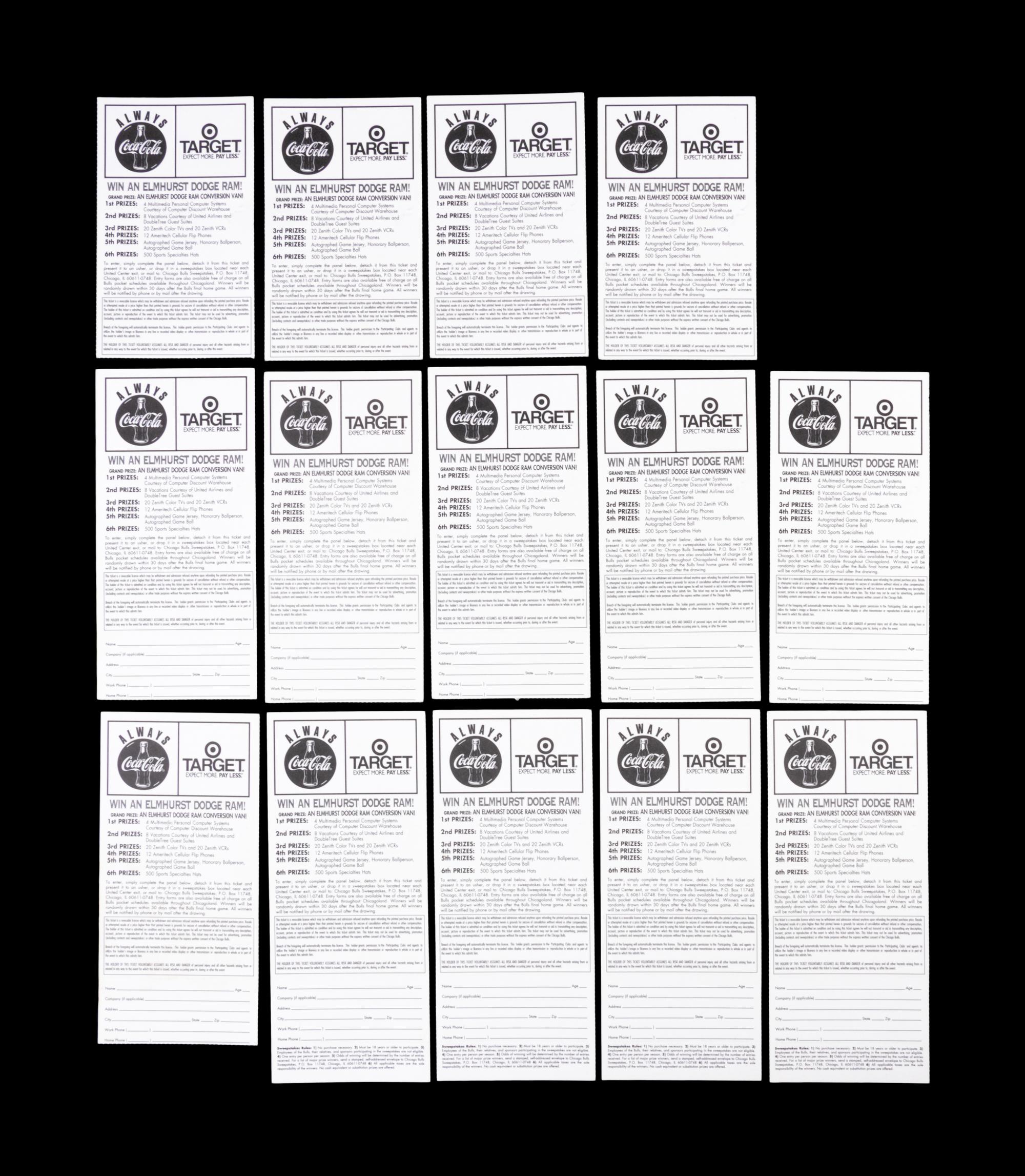 A Group of 14 Michael Jordan Chicago Bulls Tickets from the 1997-98 Season