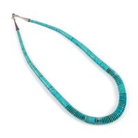Single-Strand Graduated Rolled Turquoise Necklace