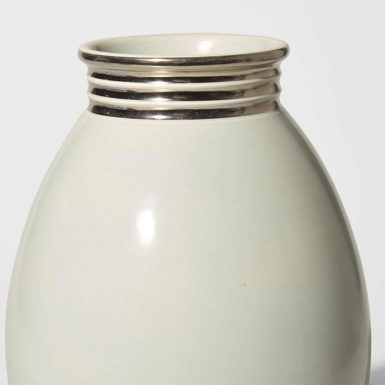 A Wedgwood Platinum and Gray-Glazed Vase