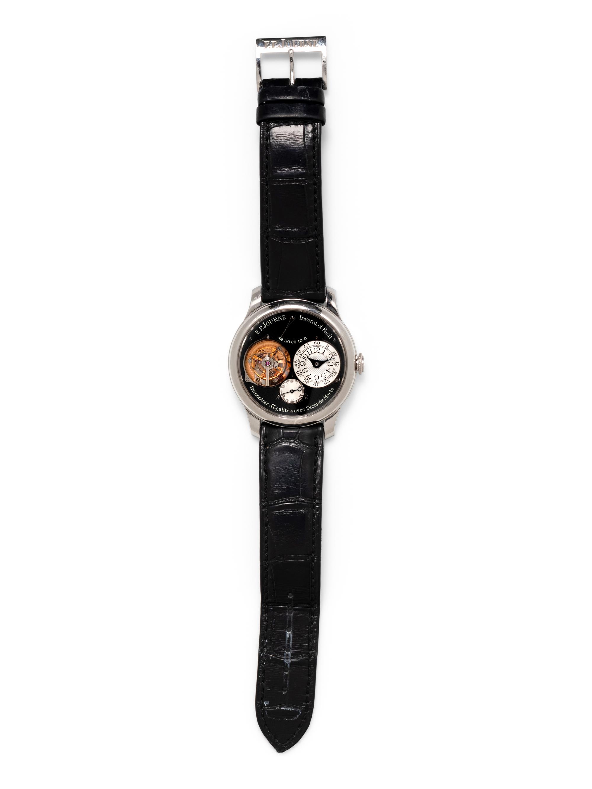 A RARE AND IMPORTANT F.P. JOURNE, PLATINUM 'TOURBILLON SOUVERAIN BLACK LABEL' WATCH
