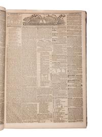 [NEWSPAPERS -- BALTIMORE]. The Baltimore Clipper. Bound volume, 122 issues, October 1839-March 1840.